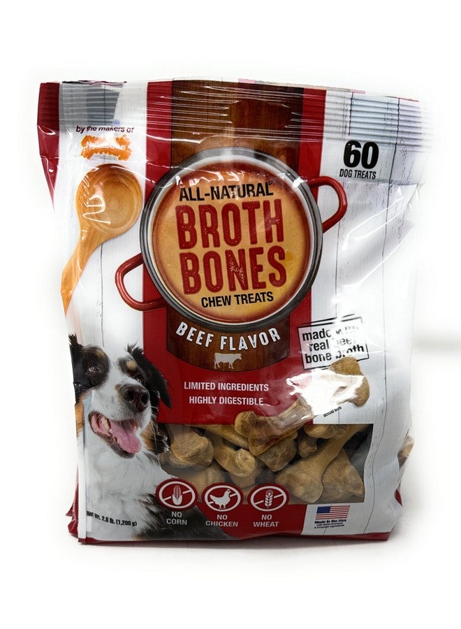 Nylabone Beef Broth Bones for Dogs, 60 Count, 2.6 Lbs - Image 1