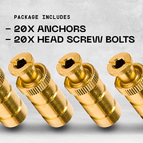 Silginnes Pool Cover Anchors Concrete and Pavers Deck 20 Pack - Universal Size Fits 3/4" Hole - Best for Pool Safety Cover Installation - Durable Brass Pool Cover Anchors and Head Screw Bolts - Image 2