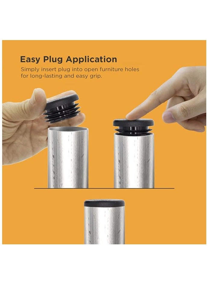 SYOSI 50PCS Plastic Insert End Cap, (1/2 Inch) Round Plastic Plug Circular Plastic Plug Inserts Furniture Leg Round End Caps Protective Round Plastic Caps Round Tube End Cap Inserts for Chairs and Furniture - Image 4