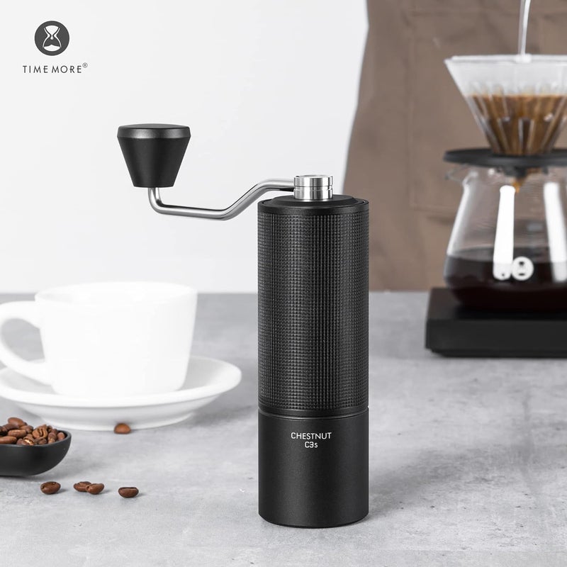 TIMEMORE Chestnut C3S Manual Coffee Grinder, Adjustable Conical Burr Grinder with Stainless Steel S2C Burr - Compatible with Espresso, Pour Over & French Press, Black - Image 5
