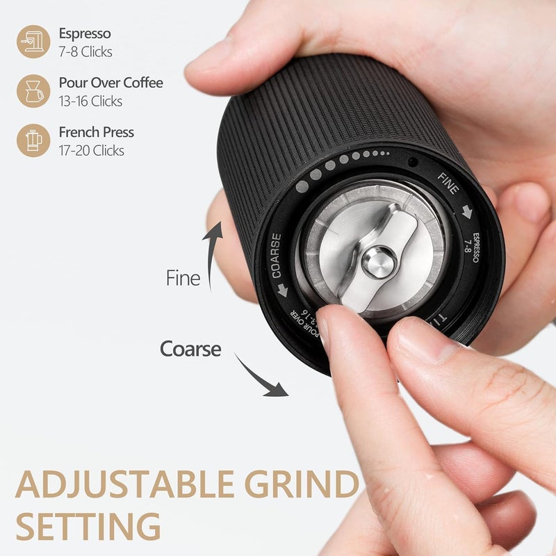 TIMEMORE Chestnut C3S Manual Coffee Grinder, Adjustable Conical Burr Grinder with Stainless Steel S2C Burr - Compatible with Espresso, Pour Over & French Press, Black - Image 2