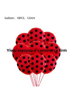 Generic New Ladybug Party Supplies Kit for Birthday Balloon 18PCS-seven-star Ladybug 