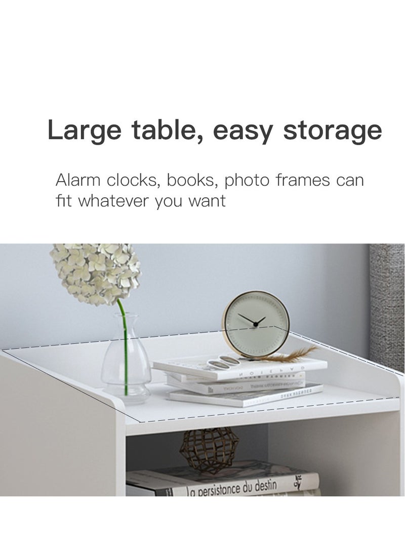 Sharpdo Bedroom Bedside Table, Nightstands With 2 Shelves, Simple Bedside Storage Cabinet For Bedroom  - Image 5