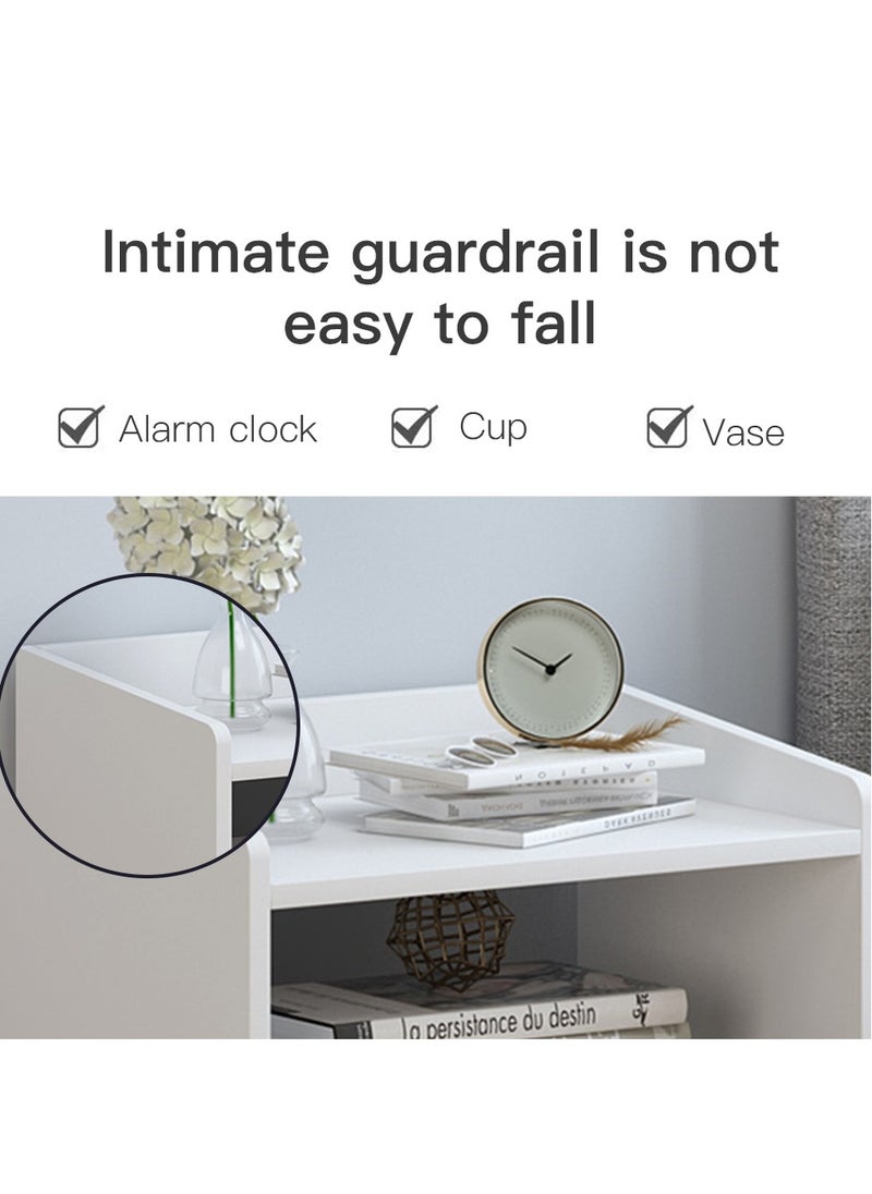 Sharpdo Bedroom Bedside Table, Nightstands With 2 Shelves, Simple Bedside Storage Cabinet For Bedroom  - Image 3