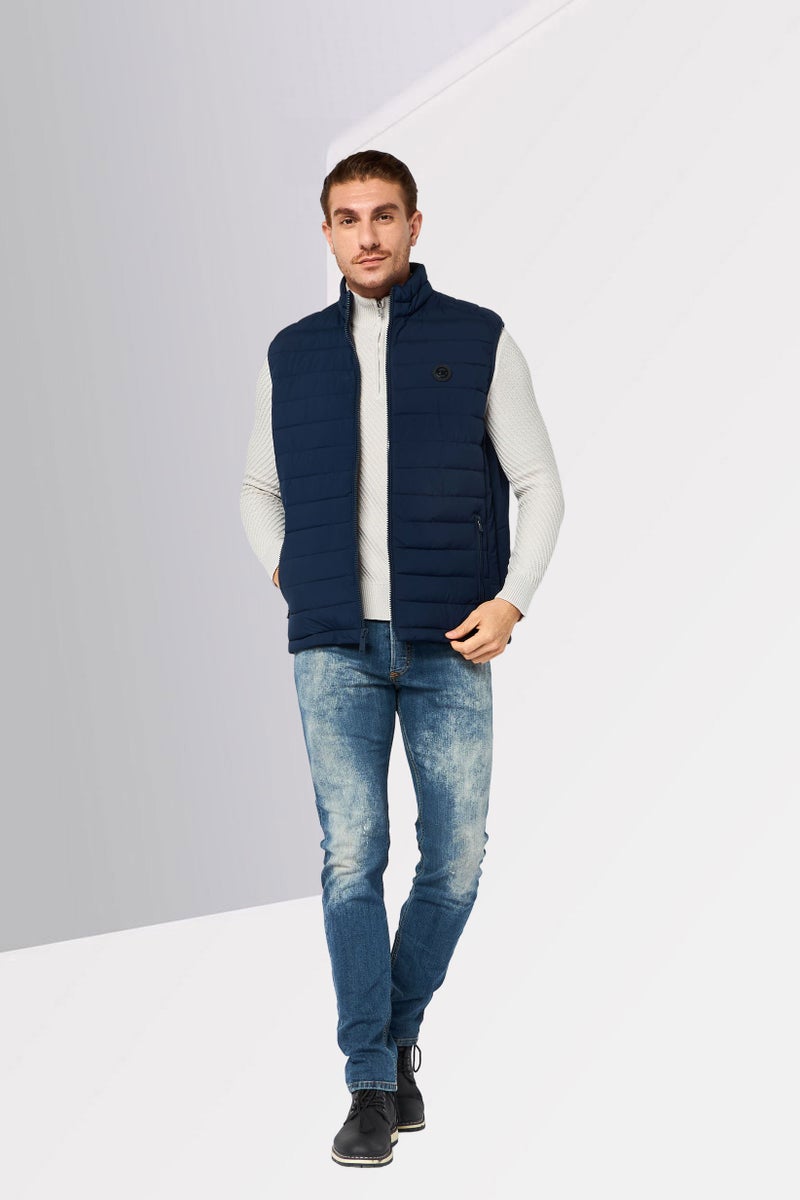 Michael Kors Men Brand Logo Puffer Vest, Navy - Image 2