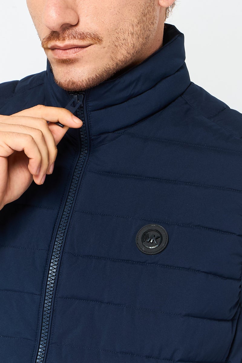 Michael Kors Men Brand Logo Puffer Vest, Navy - Image 3