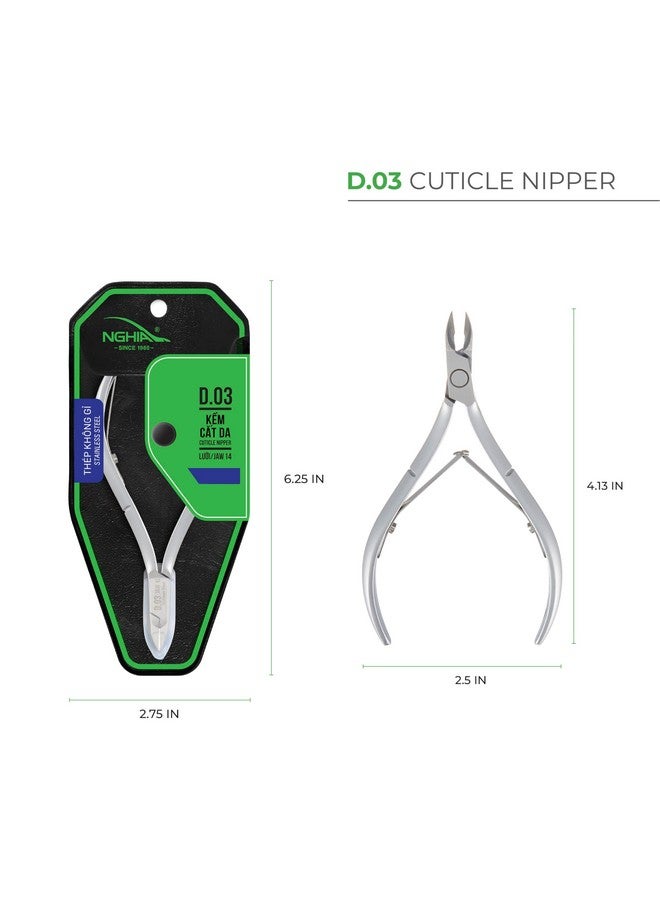 NGHIA Cuticle Nipper - D-03 Jaw 16 | Stainless Steel | Durable And Sharp | Ergonomic Design | Grey Plated | Ideal For Salons And Home Use - Image 2
