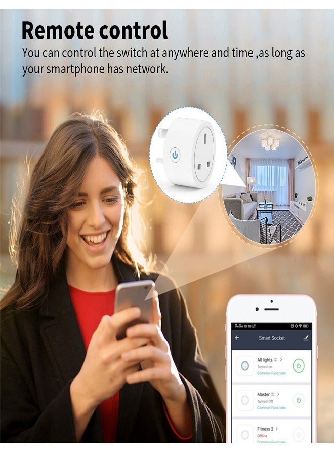 Mini WiFi Smart Plug, Compact Smart Outlet, Voice Control, Compatible with Alexa and Google Assistant, Remote Control via Smartphone (2.17 x 2.05 inches)  - Image 2