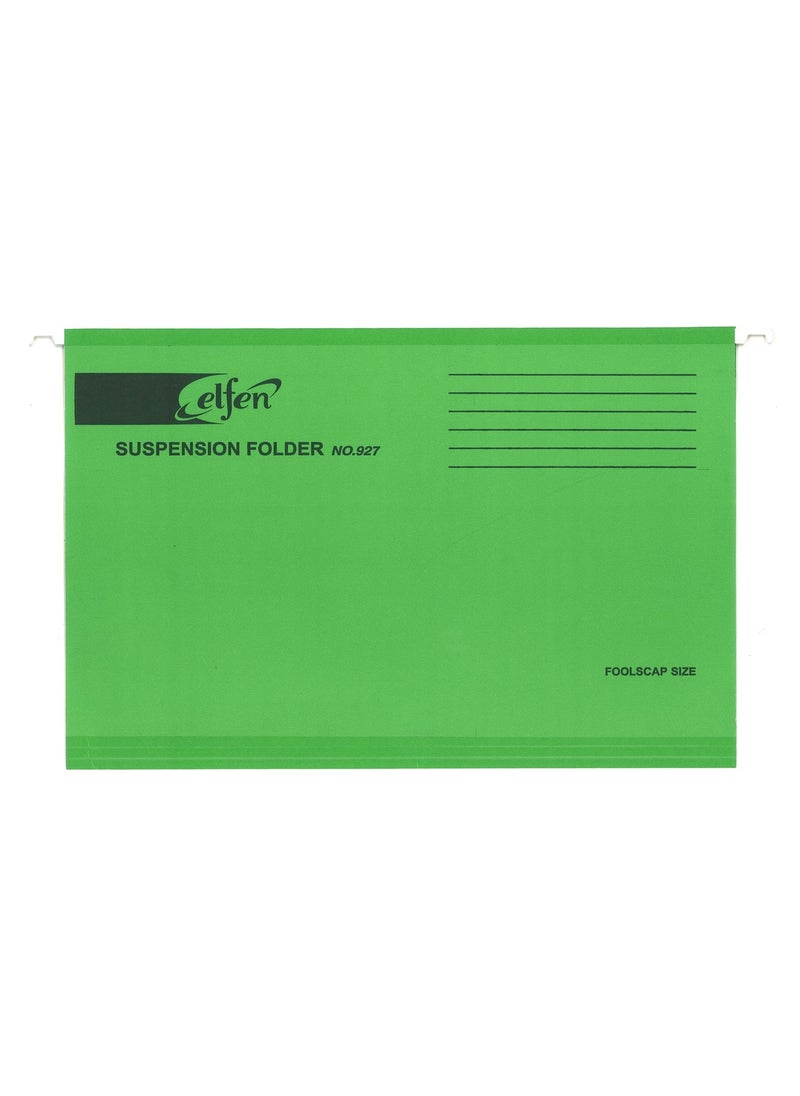elfen - 50-Piece Foolscap Size Hanging File Green Colour - Image 1
