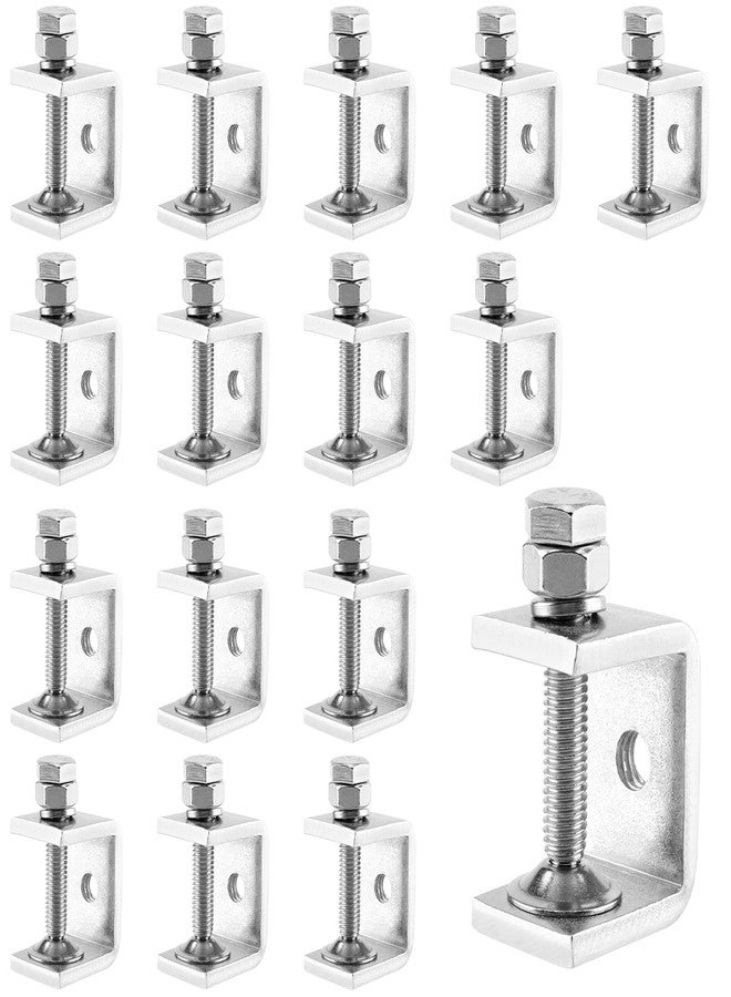 MUKLEI 16 Pack 1 Inch Stainless Steel C Clamps, Heavy Duty Mini C Clamps for Woodworking Metal Mounting Welding - Image 1