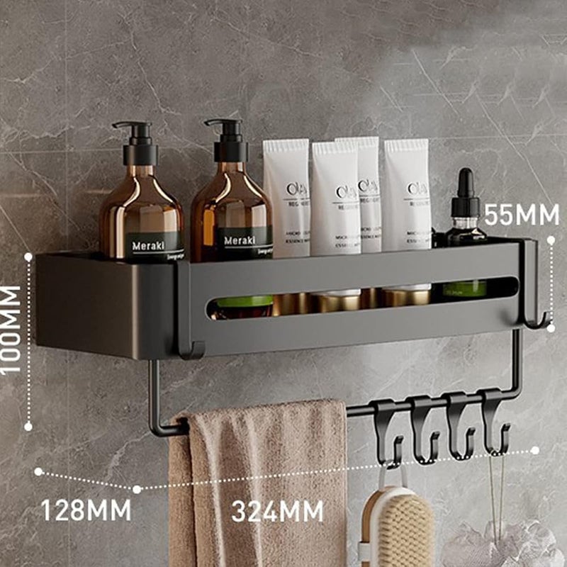 IBAMA Space Aluminum Bathroom Shelf Shower Shelves No-drill Wall Mount Shower Storage Rack Corner Shelf Bathroom - Image 2