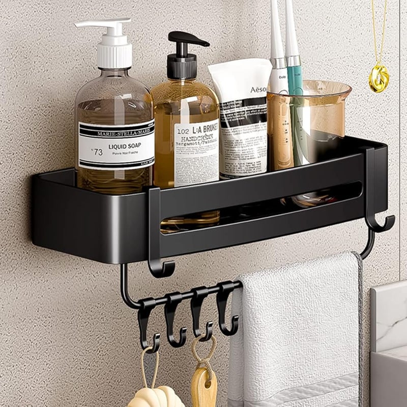 IBAMA Space Aluminum Bathroom Shelf Shower Shelves No-drill Wall Mount Shower Storage Rack Corner Shelf Bathroom - Image 1