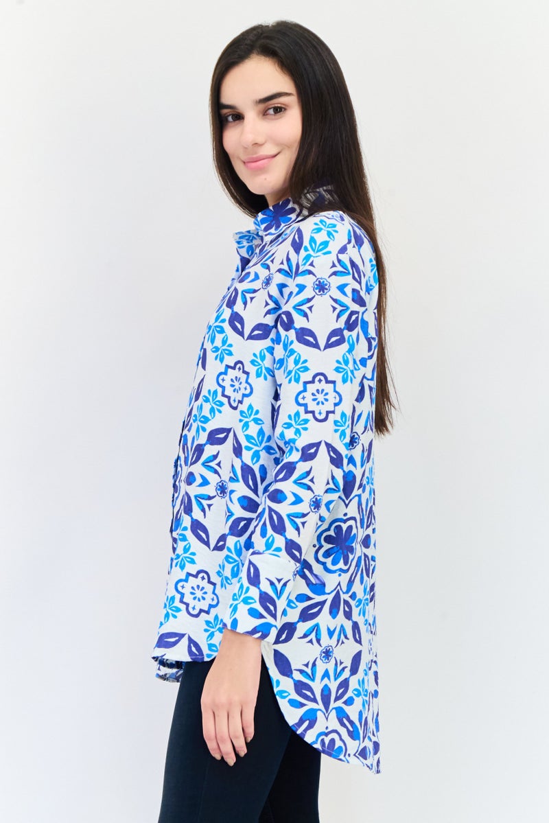 bebe Women Regular Fit Long Sleeve Floral Print Casual Shirts, Multicolor  - Image 4
