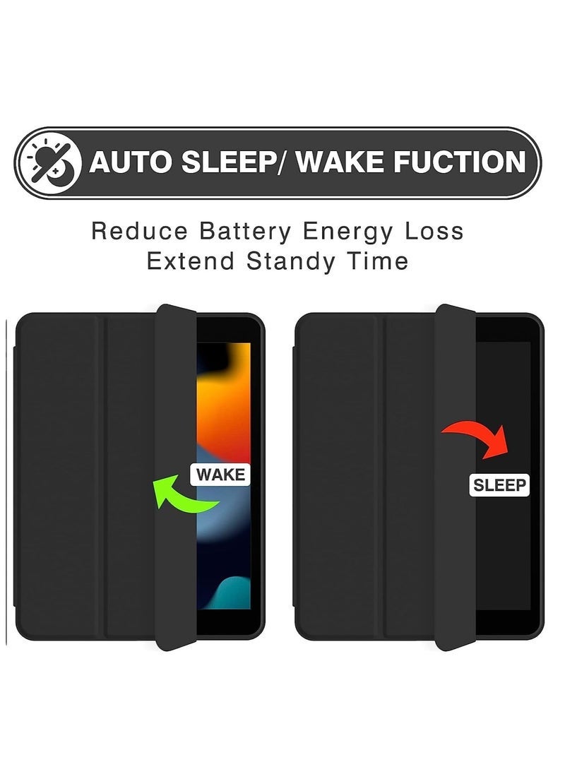 ELTRAZONE iPad 10.2 Case for 9th, 8th & 7th Generation | Slim Smart Trifold Stand Cover with Auto Wake/Sleep Function | Soft TPU Back Protective Shell with Pencil Holder | Lightweight Magnetic Flip Case for iPad 10.2 Inch – Black - Image 3