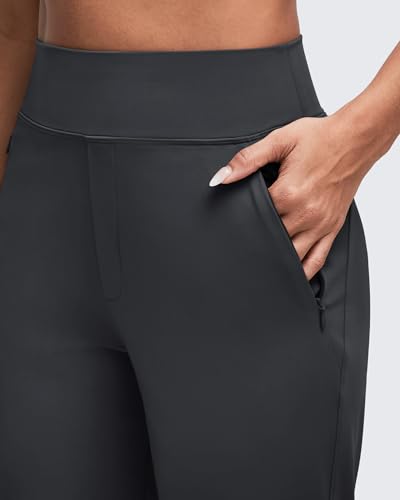 G4Free Business Casual Pants for Women Straight Leg Dress Slacks with Pockets Womens Dressy Work Pants Pull On (Black,XL,30") - Image 2