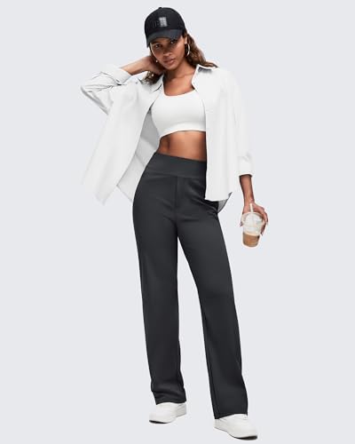 G4Free Business Casual Pants for Women Straight Leg Dress Slacks with Pockets Womens Dressy Work Pants Pull On (Black,XL,30") - Image 5