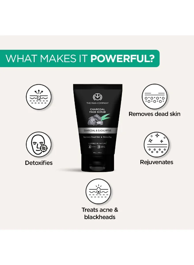 The Man Company  Charcoal Tan Removal Face Scrub For Glowing Skin, 100 G for Men | Best Price UAE