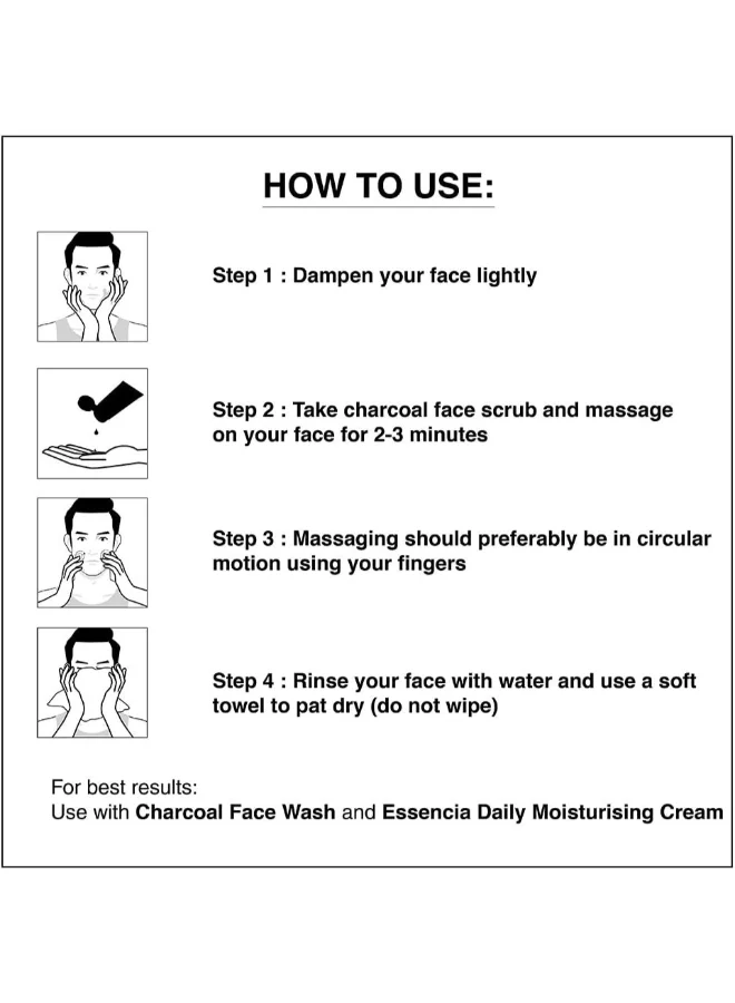 The Man Company  Charcoal Tan Removal Face Scrub For Glowing Skin, 100 G for Men | Best Price UAE