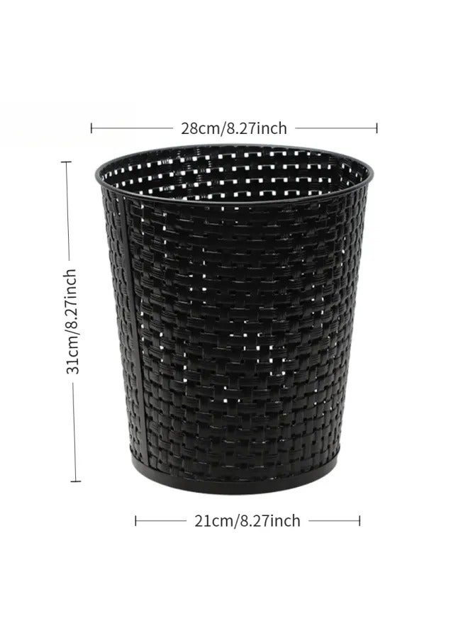 Light Luxury Hollow Metal Trash Can, Thickened Electroplated Iron Waste Bin, Open Top Decorative Waste Basket For Bedroom Office Kitchen Hotel - Image 2