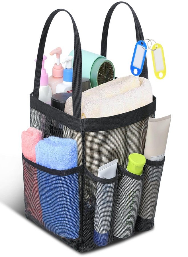 Temede Mesh Shower Caddy Tote, Large Shower Caddy Basket Portable, Quick Dry Hanging Toiletry Bag, 8 Storage Pocket Handle Bath Organizer for College Dorm, Gym, Camp, Travel - Image 1