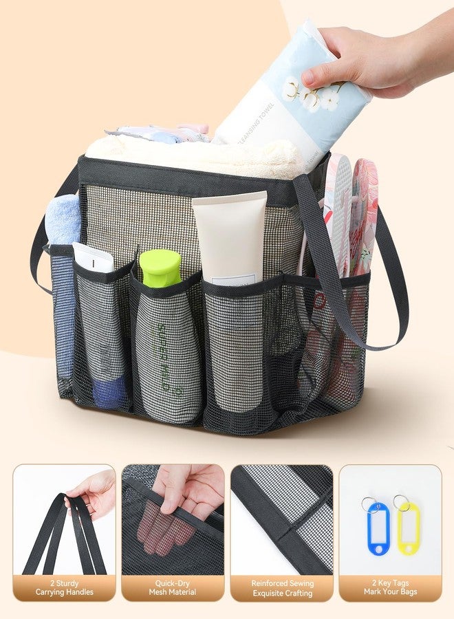 Temede Mesh Shower Caddy Tote, Large Shower Caddy Basket Portable, Quick Dry Hanging Toiletry Bag, 8 Storage Pocket Handle Bath Organizer for College Dorm, Gym, Camp, Travel - Image 4