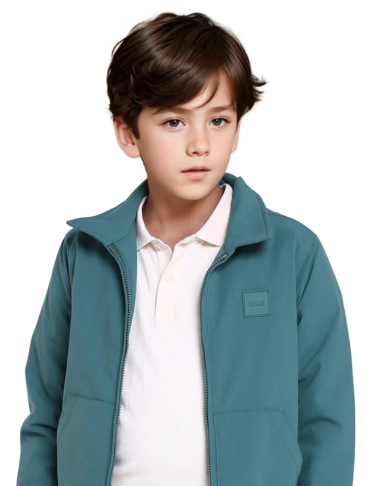 Rare Ones Rare Ones Kids Roston Green Polyester Full Sleeve Solid Jacket