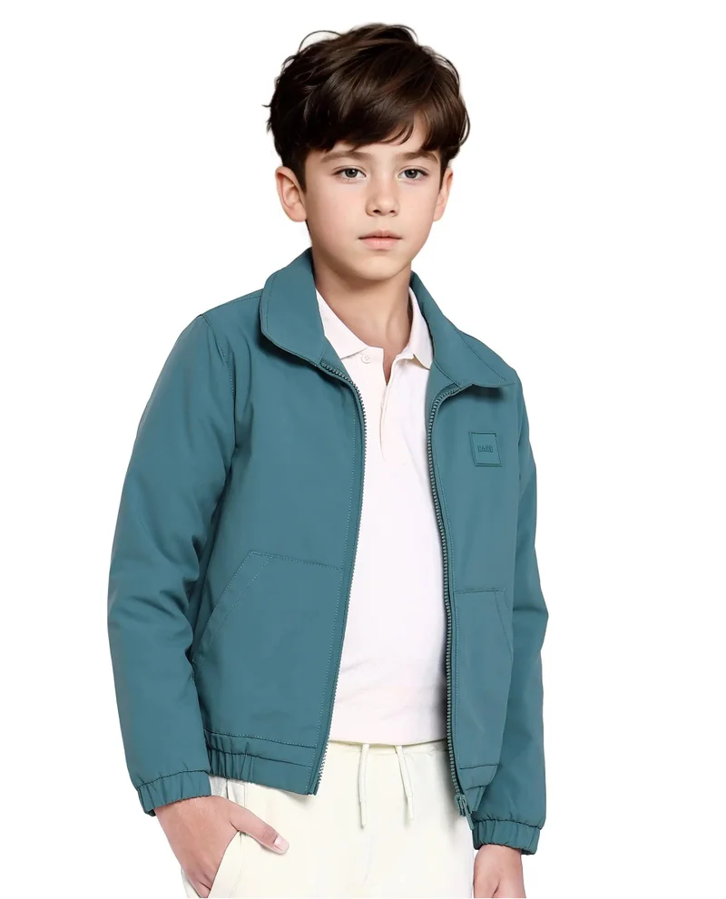 Rare Ones Rare Ones Kids Roston Green Polyester Full Sleeve Solid Jacket
