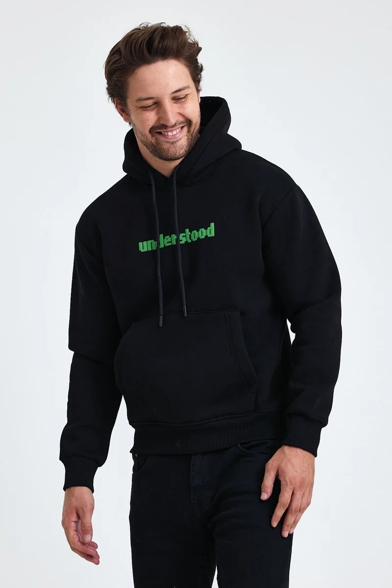 Cool Tarz Cool Style Men's Standard Fit Regular Cut Polar Fleece Inside 3 Thread Hooded Cotton Sweatshirt