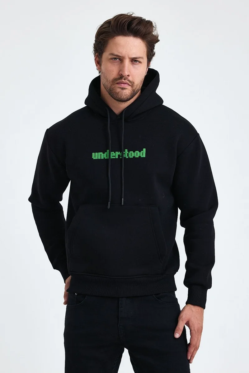 Cool Tarz Cool Style Men's Standard Fit Regular Cut Polar Fleece Inside 3 Thread Hooded Cotton Sweatshirt