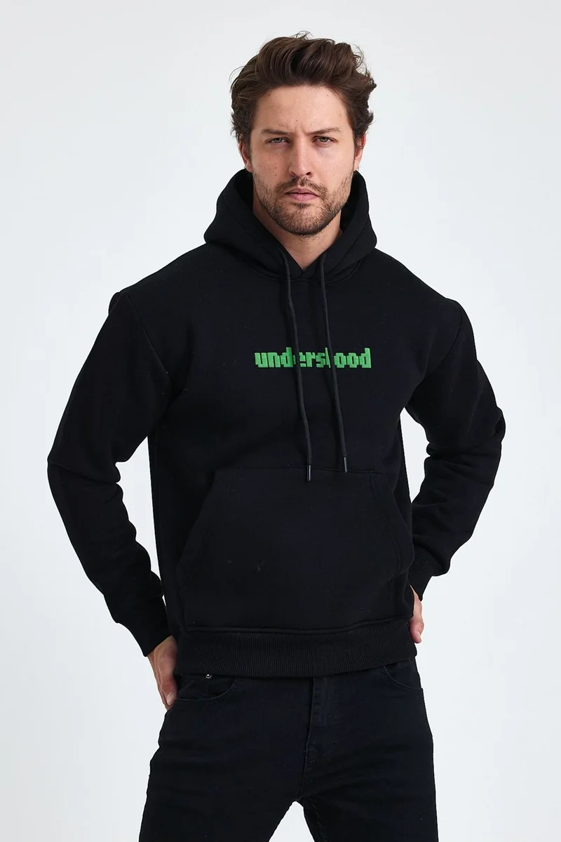 Cool Tarz Cool Style Men's Standard Fit Regular Cut Polar Fleece Inside 3 Thread Hooded Cotton Sweatshirt