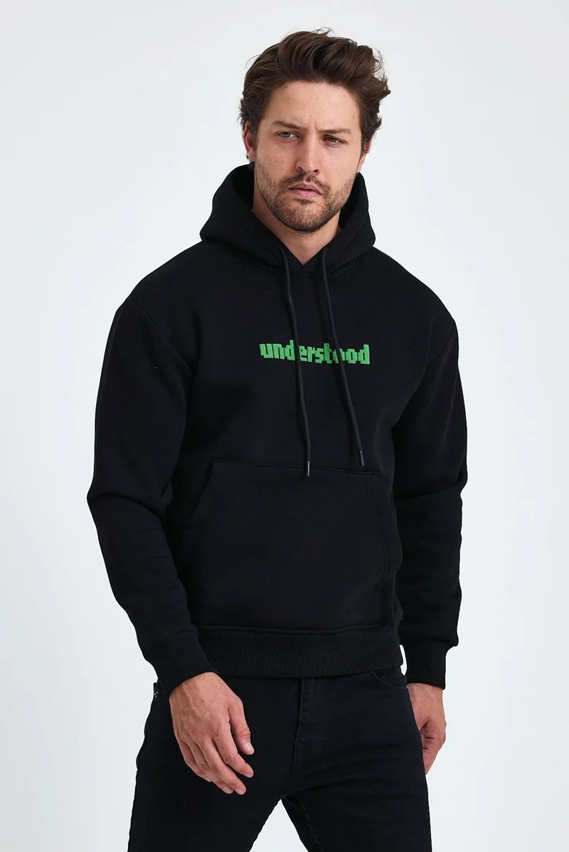 Cool Tarz Cool Style Men's Standard Fit Regular Cut Polar Fleece Inside 3 Thread Hooded Cotton Sweatshirt