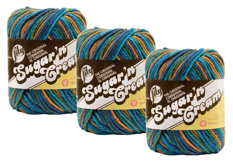 Lily Bulk Buy: Lily Sugar 'n Cream 100% Cotton Yarn (3-Pack) Ombres, Prints, Scents & Stripes (Capri #2747) - Image 1