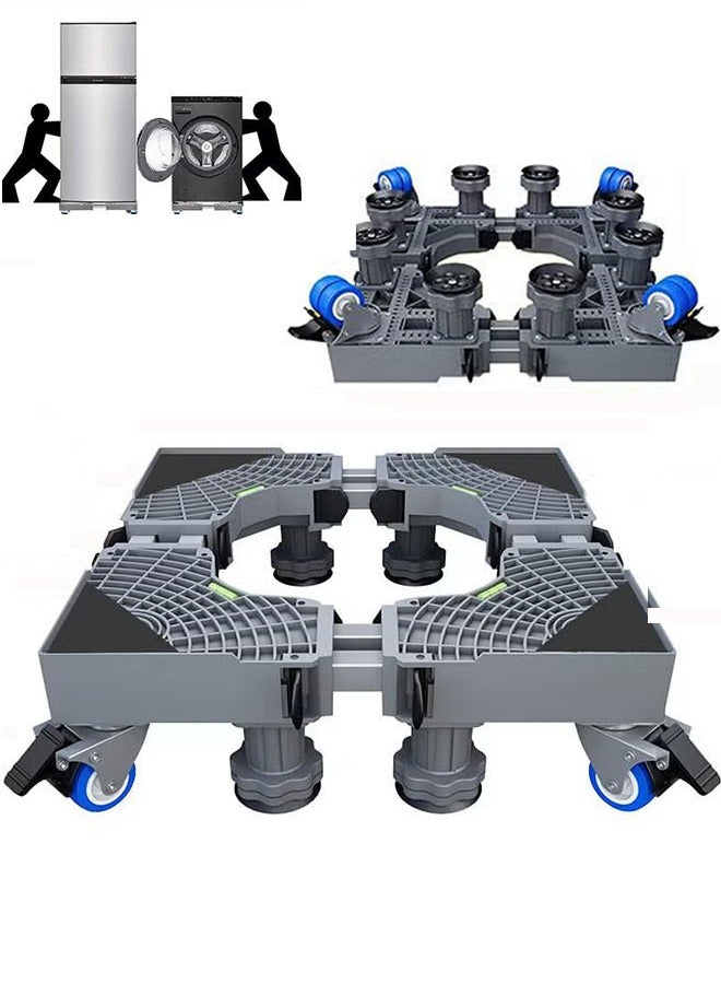 دوركو قاعدة متحركة، قاعدة حامل للغسالة، قاعدة حامل للثلاجة مع 4 عجلات قفل و8 أقدام قوية - Image 1