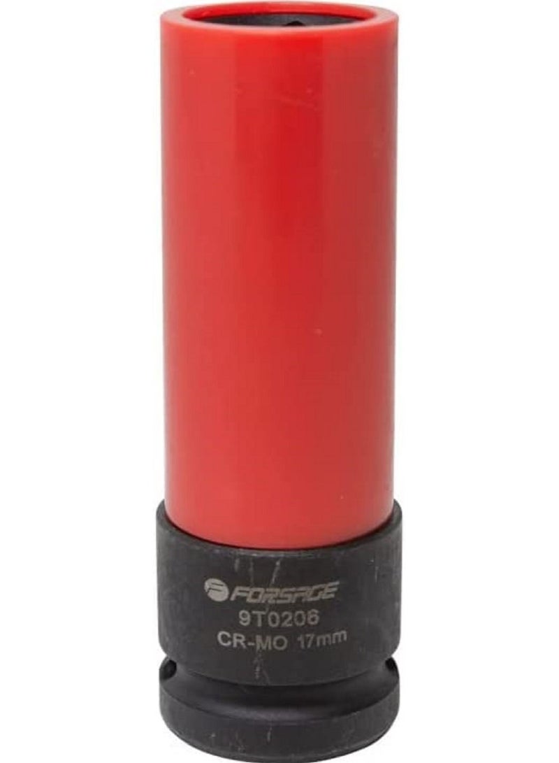 FORSAGE Flower Lug Bolt Nut Impact Drive Socket for Mercedes-Benz 17 mm Wheels, 1/2", with Plastic Holder - Image 1