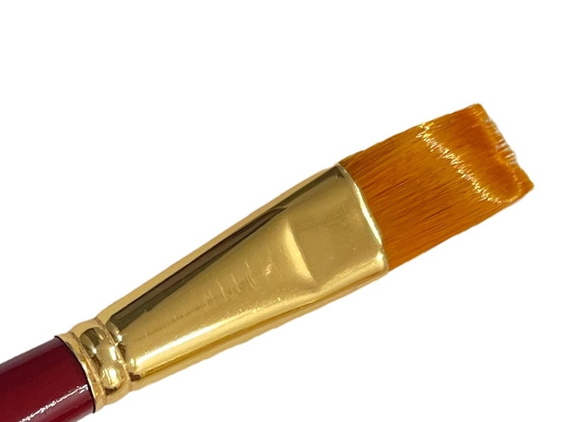 POLO فرش مسطحة من الشعر الصناعي 11 | عبوة من 3 | مجموعة فرش طلاء حافة دقيقة ممتازة للأكريليك، والألوان المائية، وطلاء الزيت | شعيرات ناعمة لضربات سلسة ودقيقة - Image 2