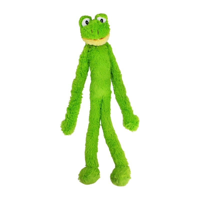 Multipet Swingin' Slevin Frog Dog Plush Toy - Squeaky Toys for All Dogs - Extra Soft Plush - Stuffed Animal for Cuddling & Playing - Cute Dog Pet Toy (27”, Green, 5 Squeakers) - Image 1