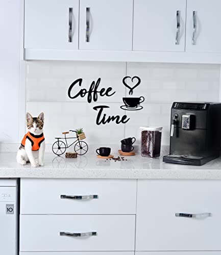 4eN Coffee Time Wall Sign – Modern MDF Wooden Wall Decor for Kitchen & Coffee Bar – Stylish Cafe & Coffee Corner Decoration-4 Pieces - Image 5