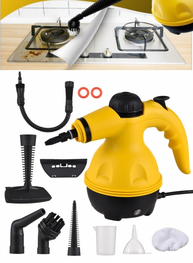 أف بي سي منظف بخار محمول محمول 1000 واط - منظف متعدد الأغراض بدرجة حرارة عالية للمطبخ والحمام والأريكة والنوافذ - يتضمن 9 ملحقات - تنظيف وتطهير سريع - Image 1