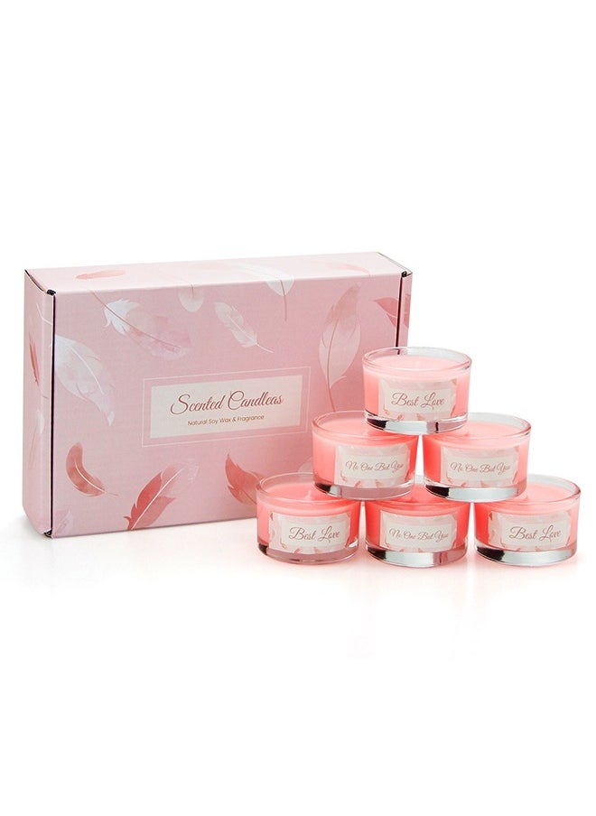 Golden Rose 6pcs Aromatherapy Candle Set, Stress Relief and Relax Home Gift , 8 Hour Burn Time, Smokeless Pure Soy Tealights Candles for Valentine Birthday Mother's Day Present  - Image 1