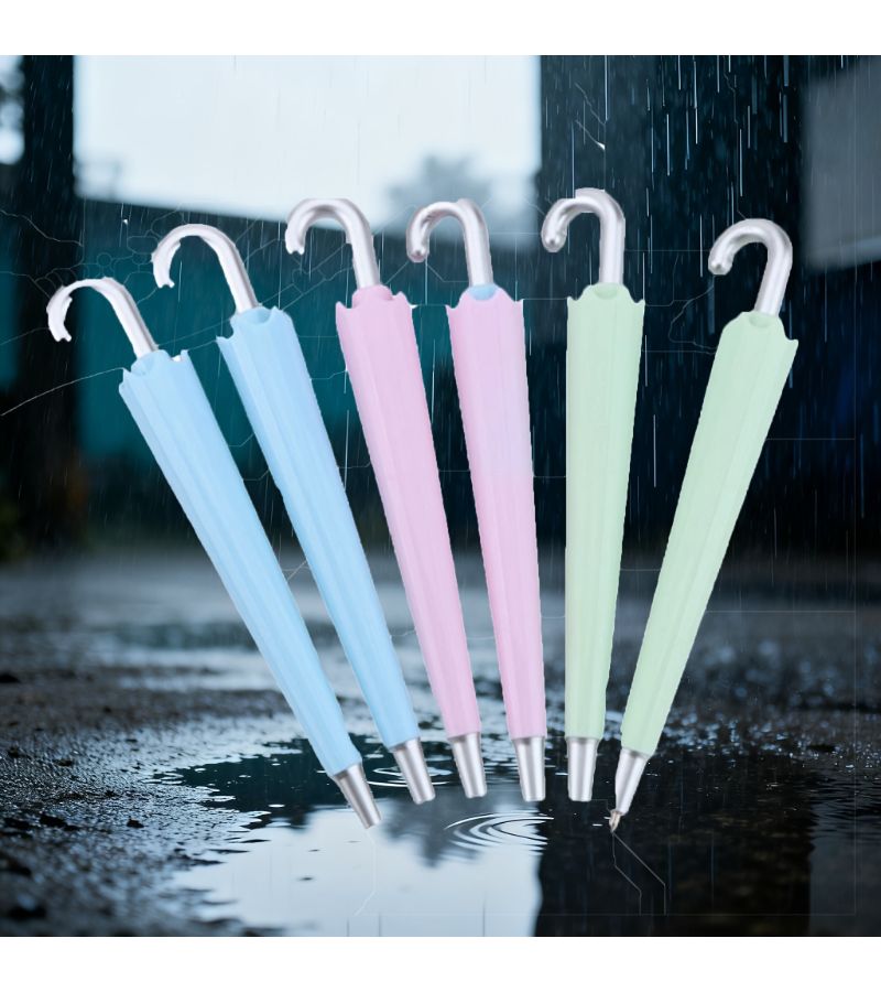6 Random Color Umbrella Shaped Ballpoint Pens For Students School Office And Gifts - Image 4