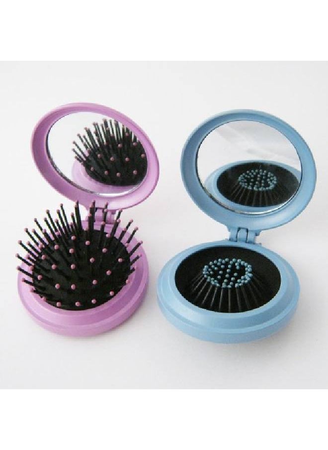 1st Choice Travel Folding Hair Brush Mirror Pocket Purse Car Camping Compact 2.5" Gift 1Pc  - Image 3