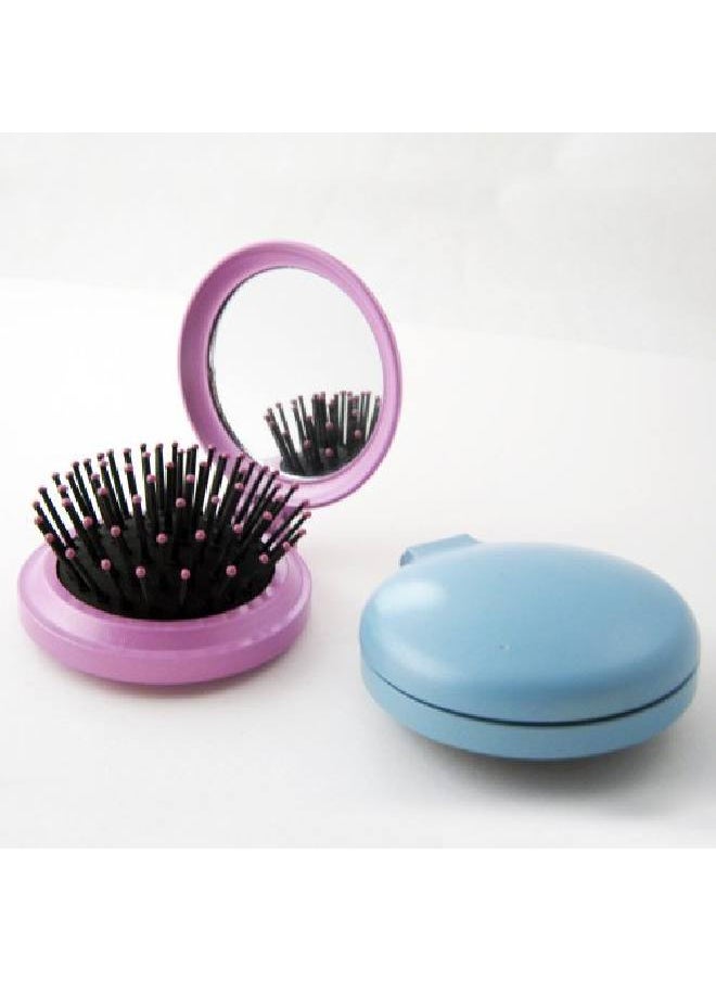 1st Choice Travel Folding Hair Brush Mirror Pocket Purse Car Camping Compact 2.5" Gift 1Pc  - Image 4