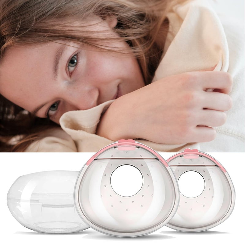 Cmbear Breast Shells Milk Collector, with a Storage Organizer Box for Breastfeeding Nursing Mum, Collect Leaking Breastmilk,Reusable Silicon Pads, Soft and Skin-Friendly, Easy to Wear,Protect Sore Nipples - Image 1