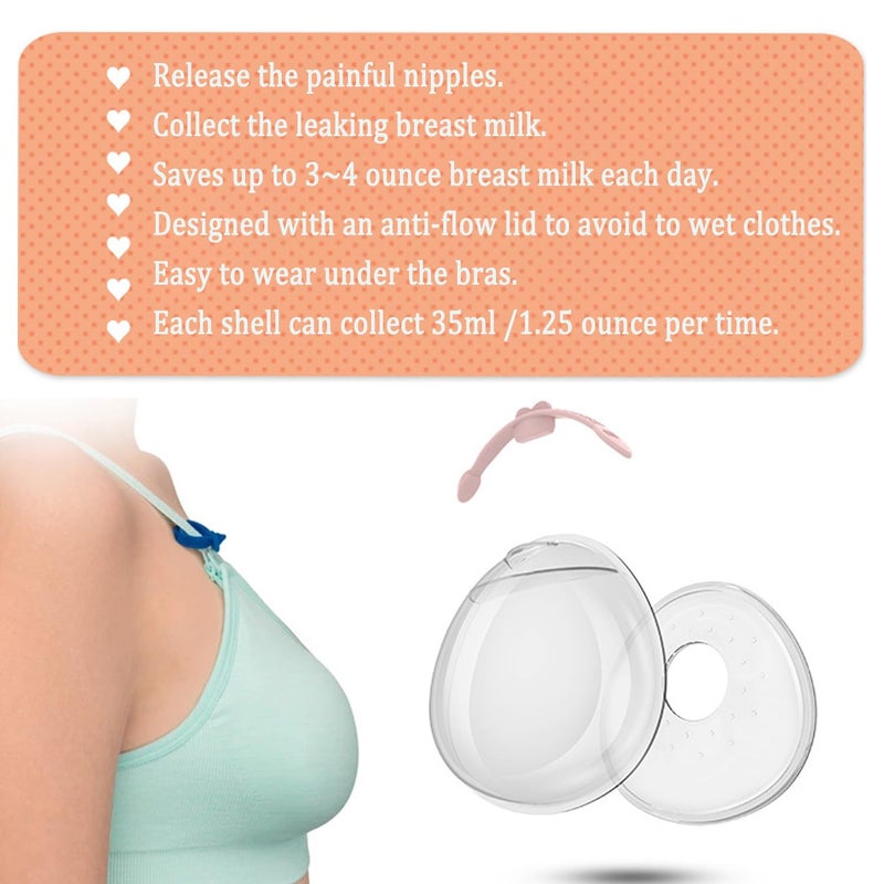 Cmbear Breast Shells Milk Collector, with a Storage Organizer Box for Breastfeeding Nursing Mum, Collect Leaking Breastmilk,Reusable Silicon Pads, Soft and Skin-Friendly, Easy to Wear,Protect Sore Nipples - Image 5