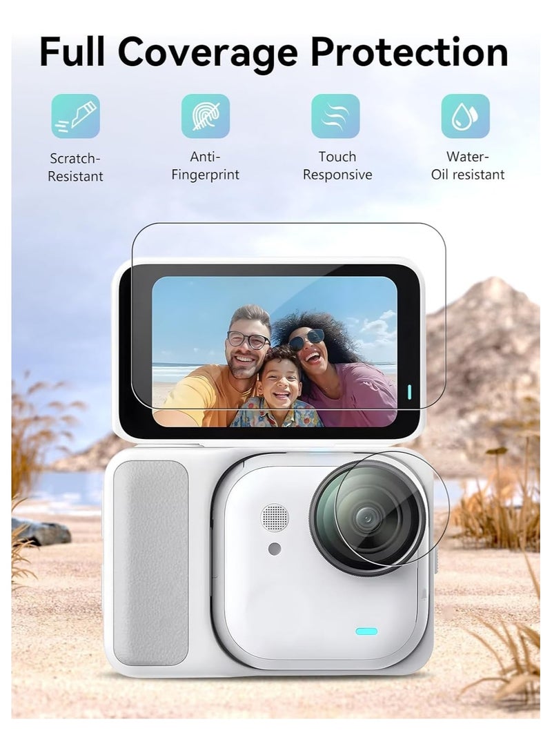 general 2-Pack Display Tempered Glass Film and 2-Pack Lens Protection Film for Insta360 Go Ultra, 9H Hardness, Scratch Resistant HD Sharpness, No Bubbles, Fingerprint ResistantFor Go Ultra Cameras - Image 2