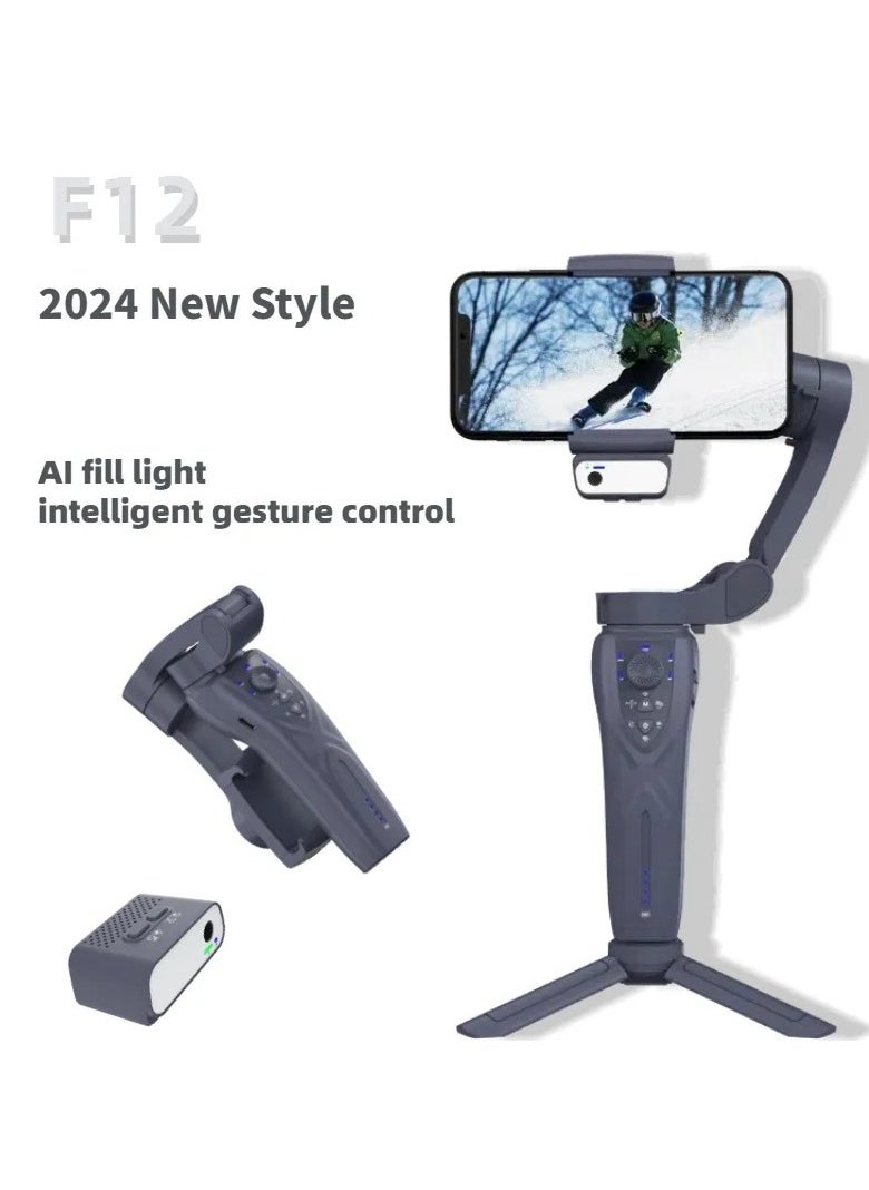 F12 handheld PTZ 3-axis gimbal stabilizer for cell phone real-time tracking shooting,Mobile phone stabilizer selfie stick tripod