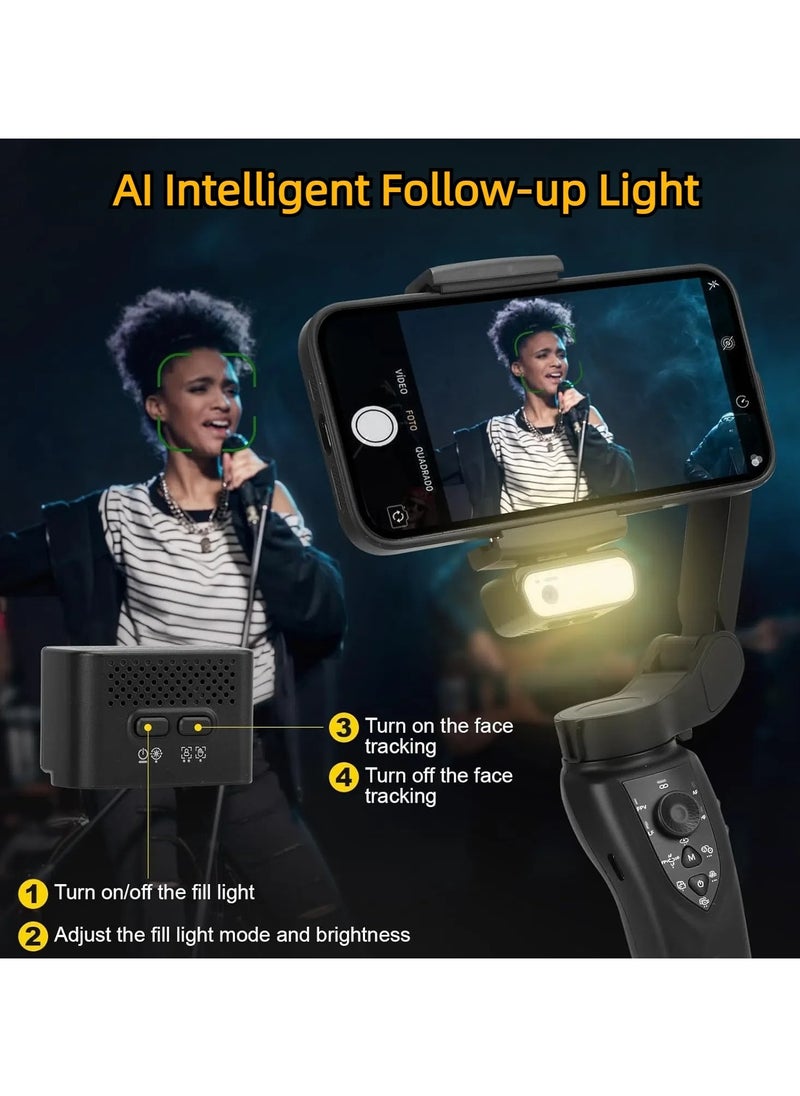 F12 handheld PTZ 3-axis gimbal stabilizer for cell phone real-time tracking shooting,Mobile phone stabilizer selfie stick tripod