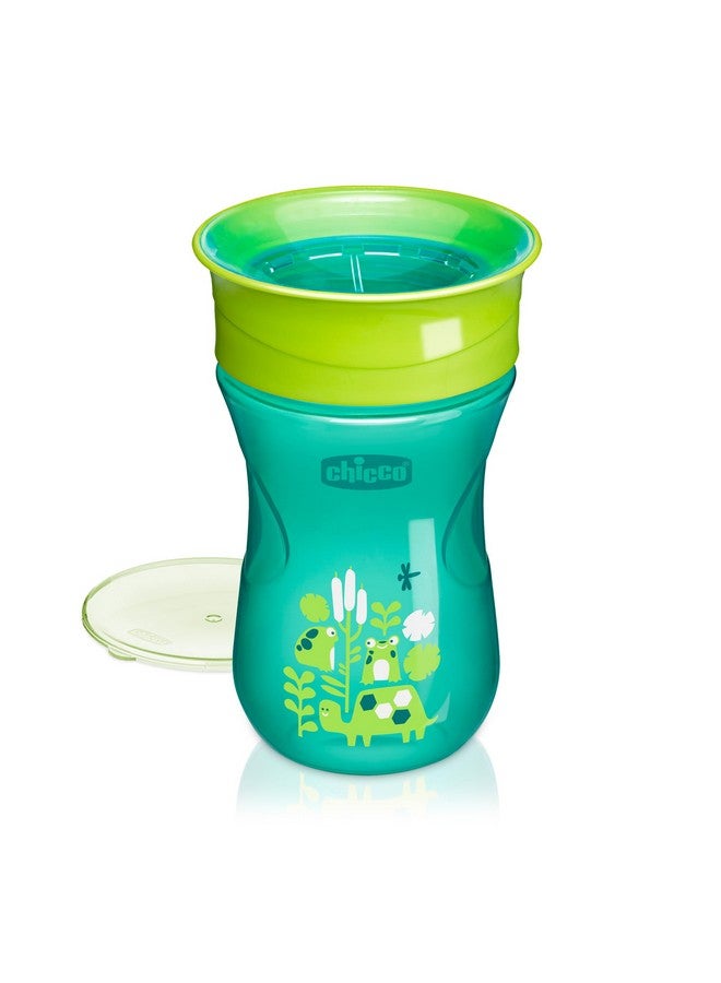 Chicco 360° Spoutless Rim-Trainer with Removable Transparent Membrane | Spill-Resistant | Top-Rack Dishwasher Safe | Open-Cup Training | Easy to Hold with Ergonomic Indents | Green | 9+ Months - Image 1