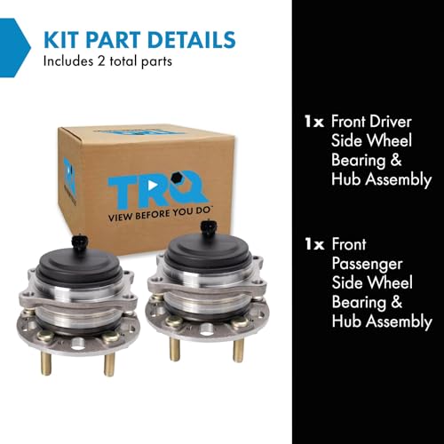 TRQ 2 Piece Front Wheel Bearing & Hub Assembly Set Compatible with 2017 Genesis G80 2015-2016 Hyundai - Image 2