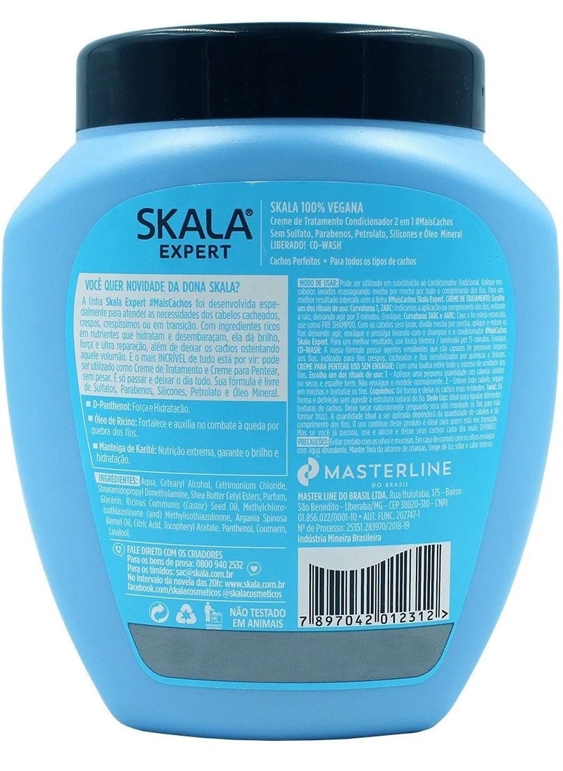 SKALA - SKALA Mais Cachos For Hair Type 3ABC - Hydrate Curls Eliminate Frizz, For Curly Hair 2 IN 1 Conditioning Treatment Cream and Cream To Comb 1000g - Image 1